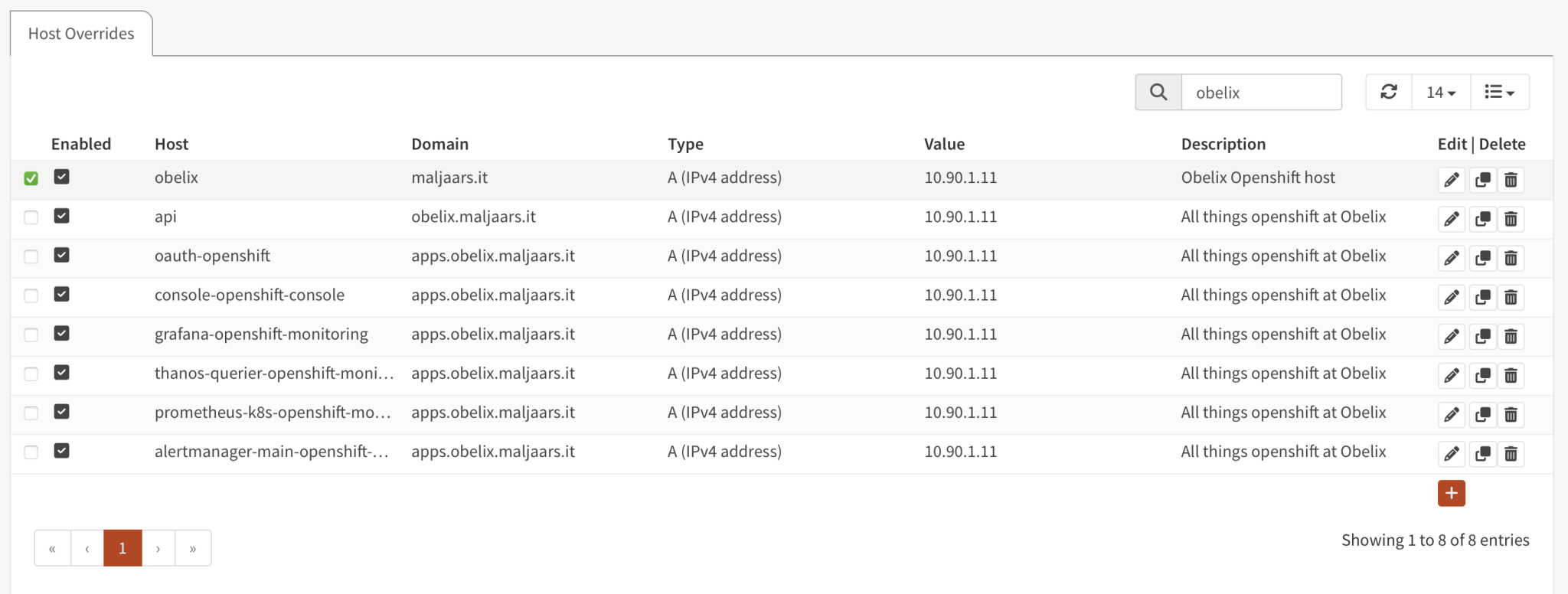 Opnsense webinterface screenshot