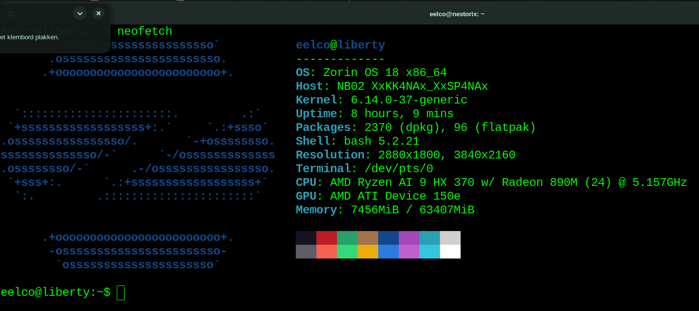 Zorin gebaseerde Tuxedo InfinityBook Pro 14 schootcomputer